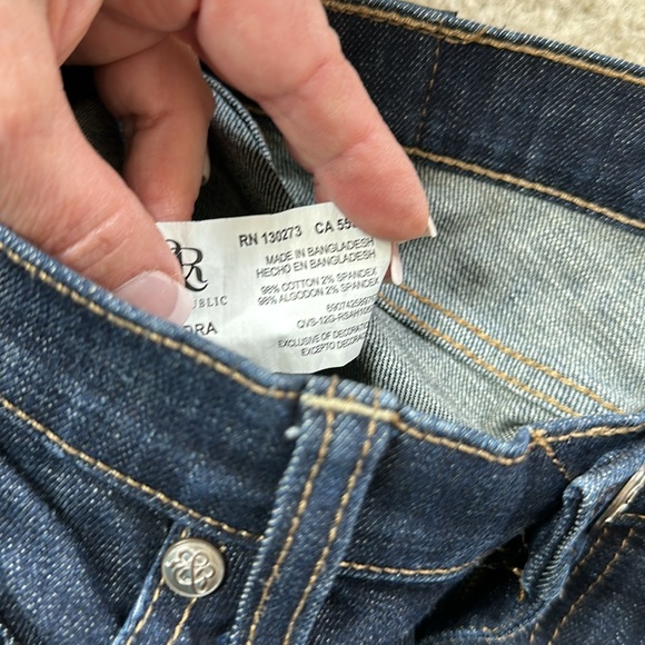 Dark Denim Rock & Republic Low Rise Bootcut Jeans With Crystal Pockets Sz 10 - Picture 10 of 15